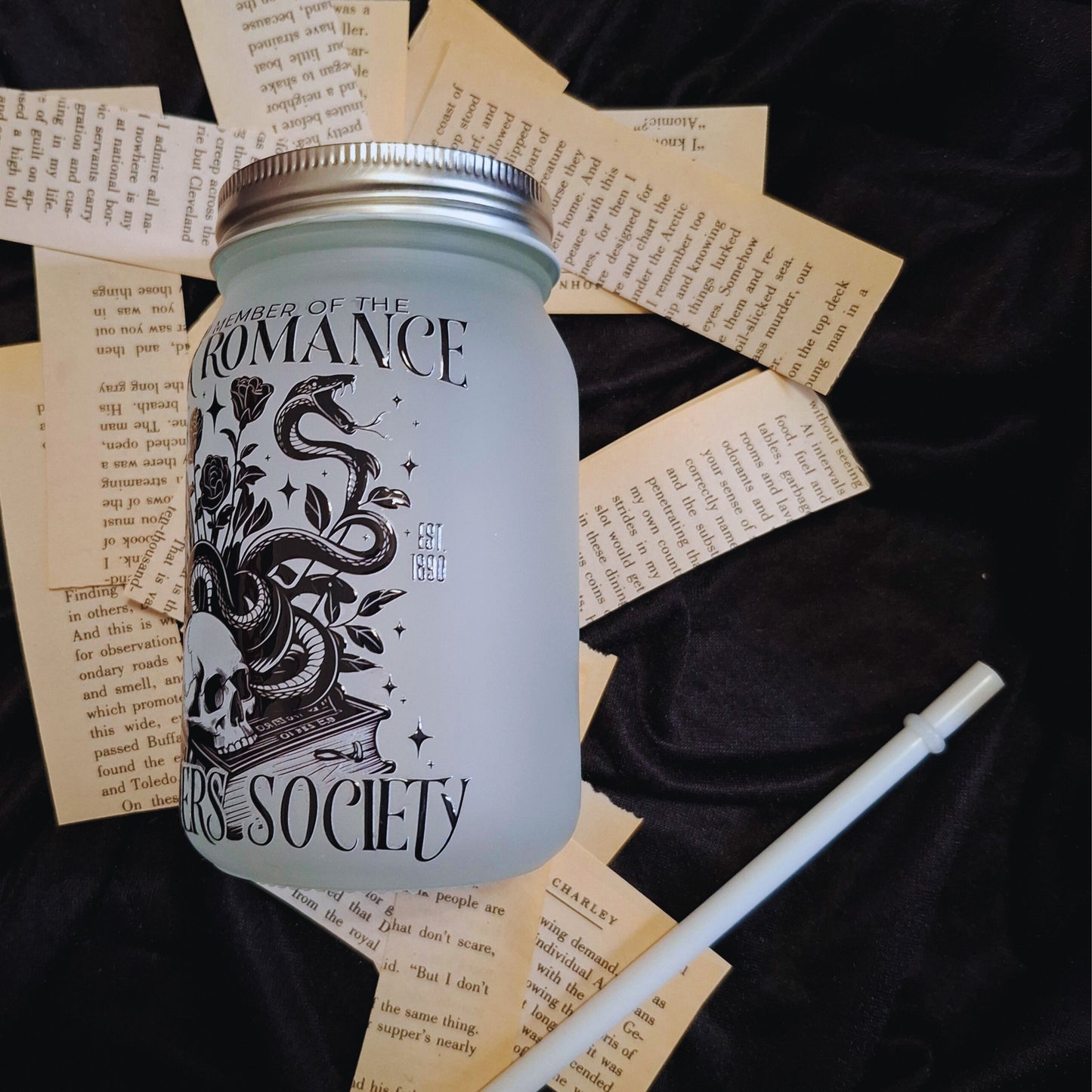 Libricina Shop | Mason Jar "Proud member of Dark Romance Club"