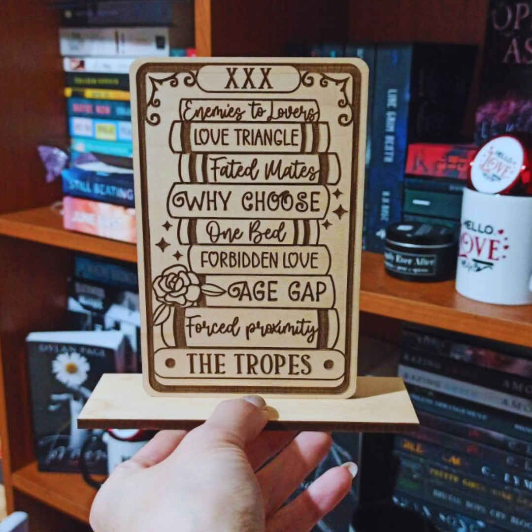 Libricina Shop | Targa in legno Book Tropes