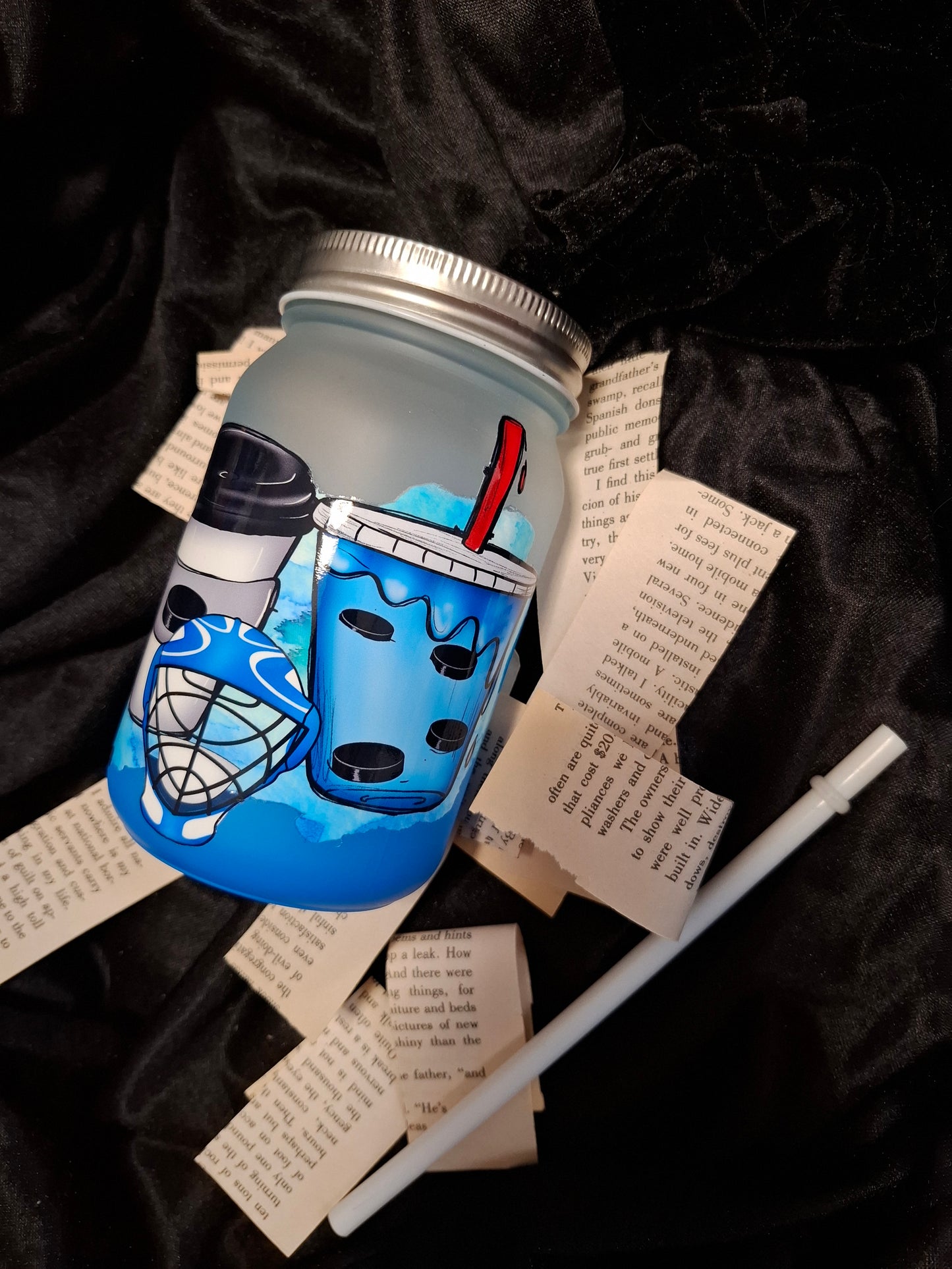 Libricina Shop | Mason Jar "Book Boyfriend Fuel – Hockey Edition"