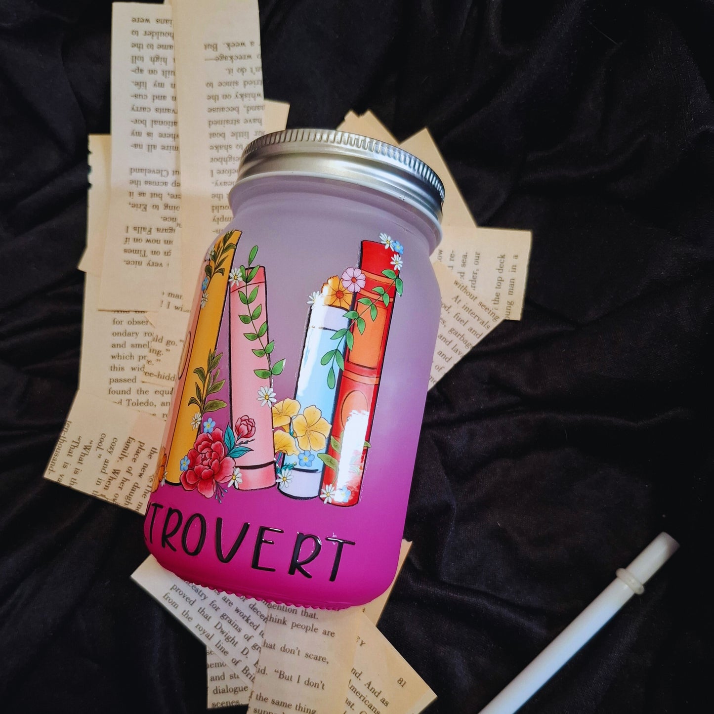 Libricina Shop | Mason Jar "Booktrovert"
