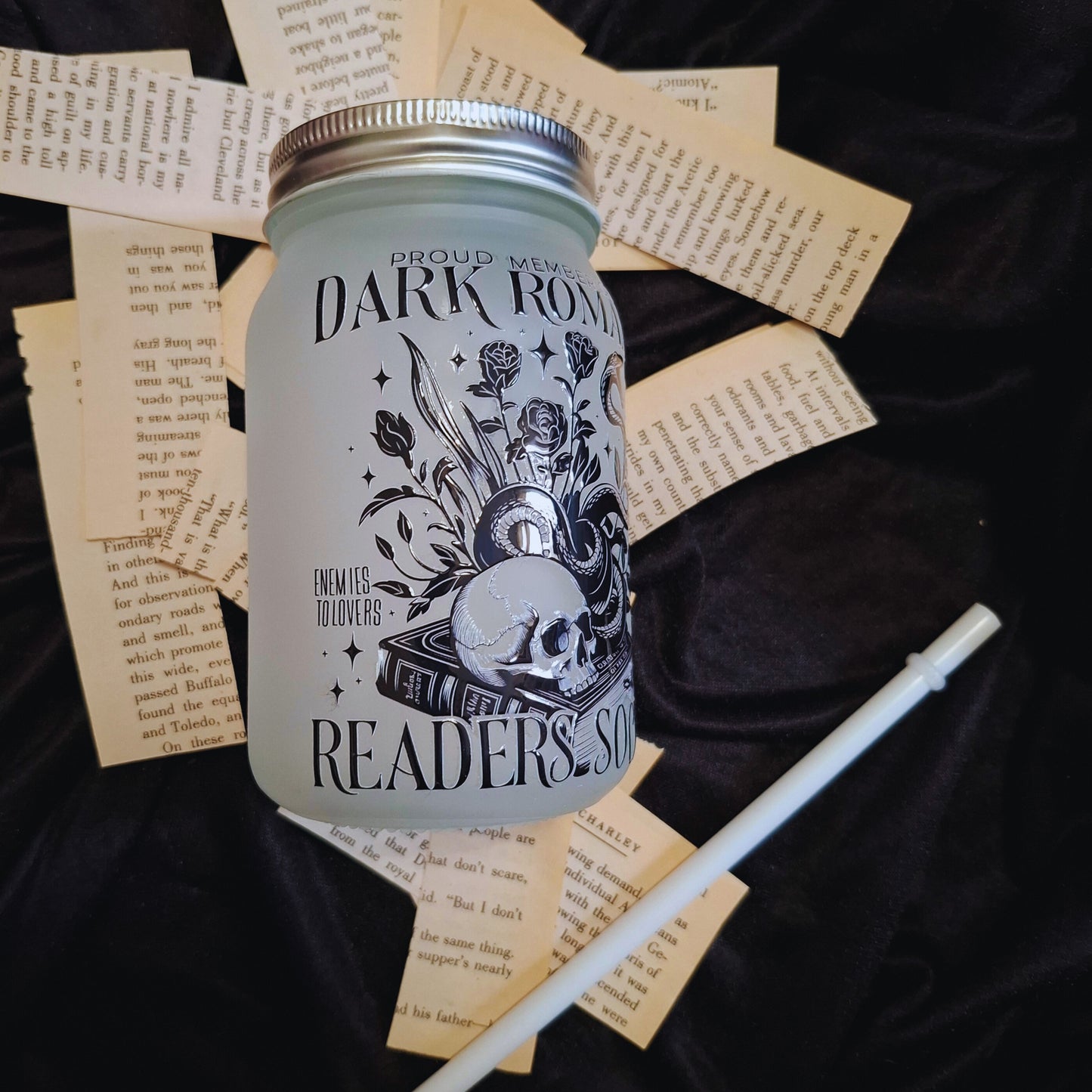 Libricina Shop | Mason Jar "Proud member of Dark Romance Club"