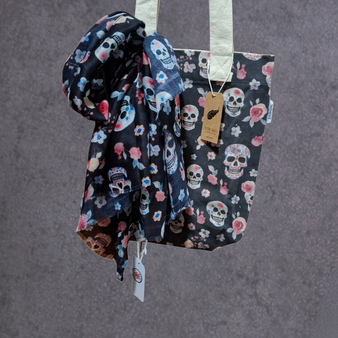 Libricina Shop | Sciarpa Skull & Roses