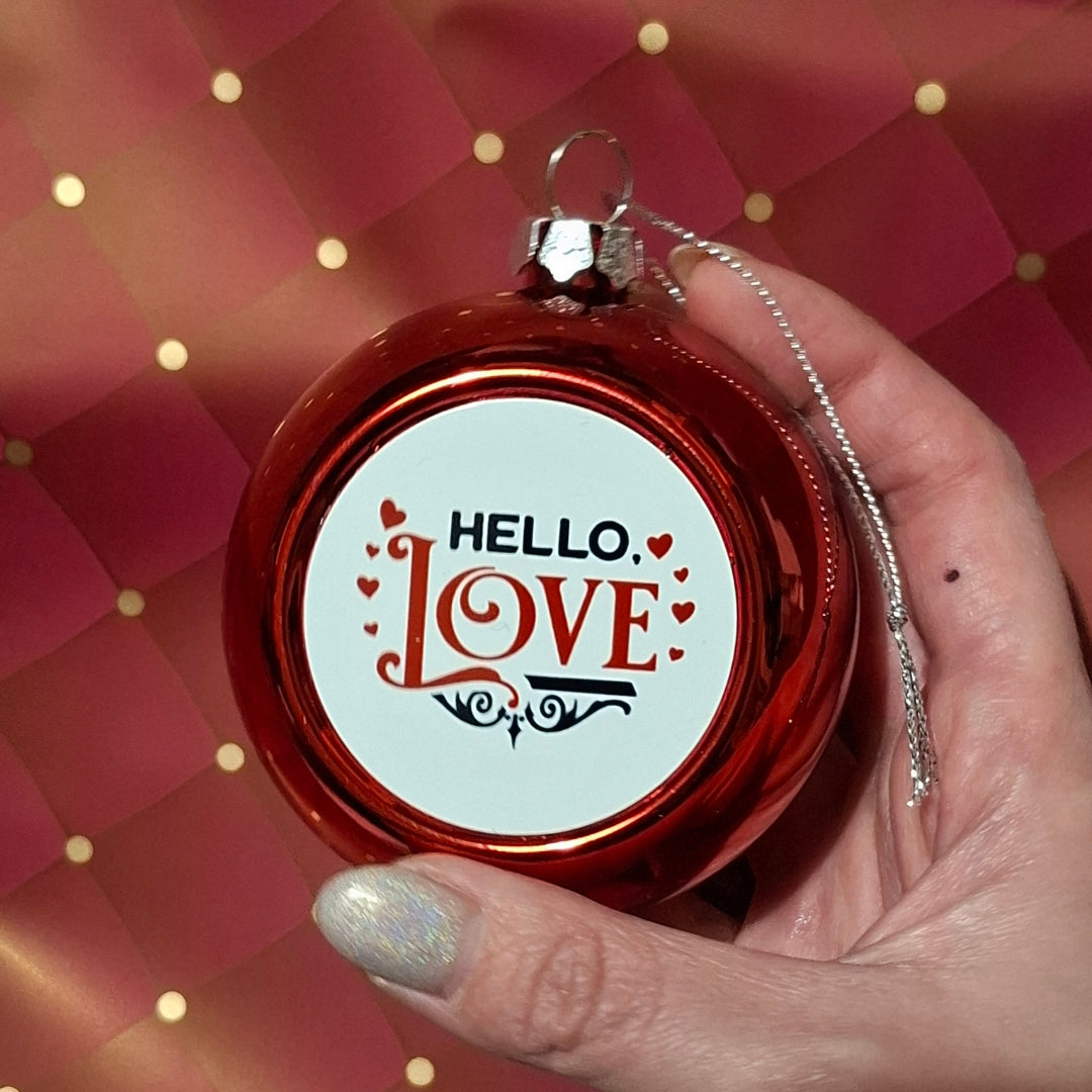 Libricina Shop | Pallina di Natale Bookish – “Hello, love” / “Read banned books” / “Mood reader” – decorazione natalizia per lettori