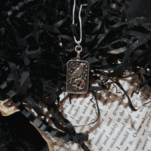 Libricina Shop| Collana con ciondolo corvo in argento sterling