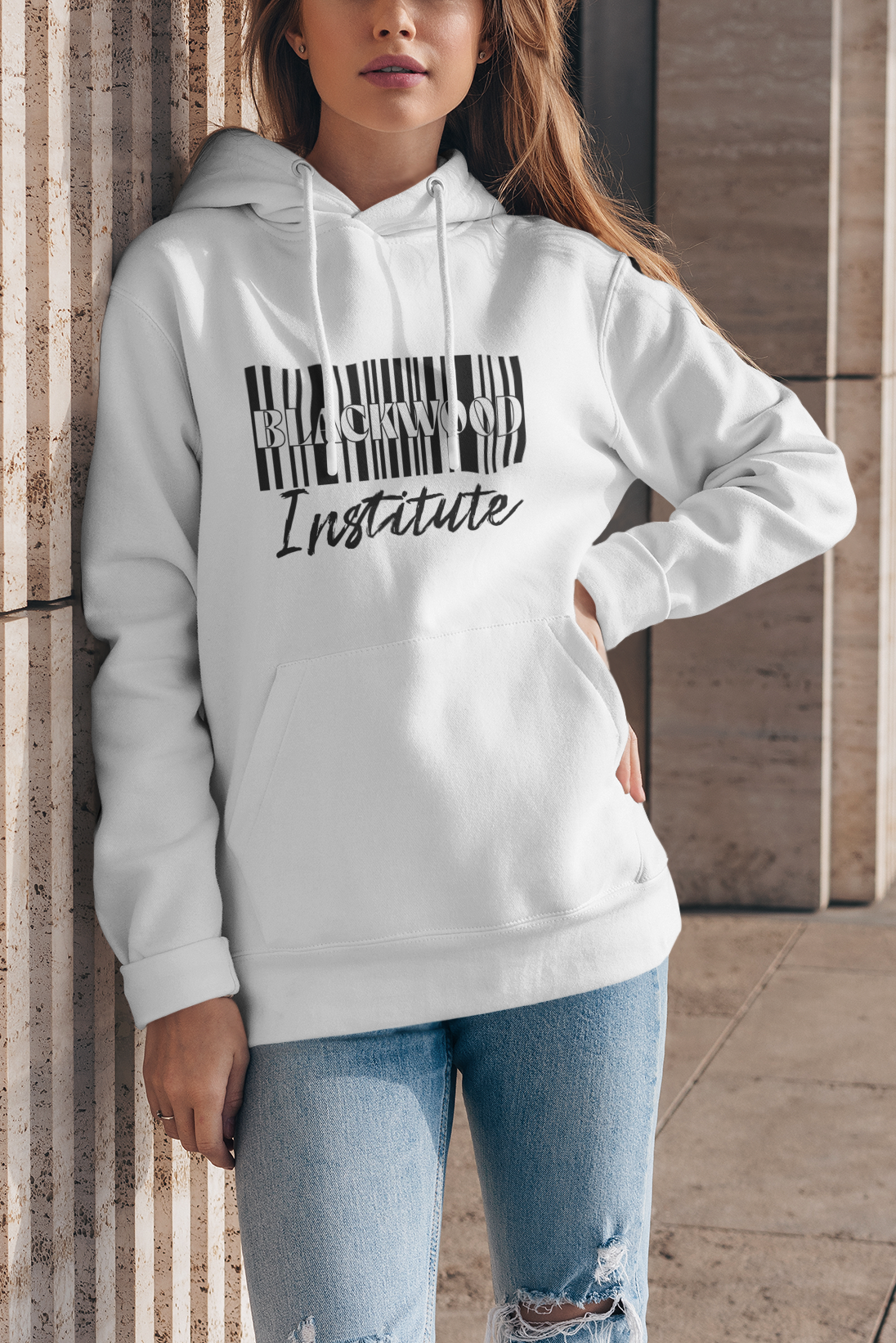 Libricina Shop | Blackwood Institute | Felpa con cappuccio - Bianca (Stanley / Stella)